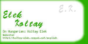elek koltay business card
